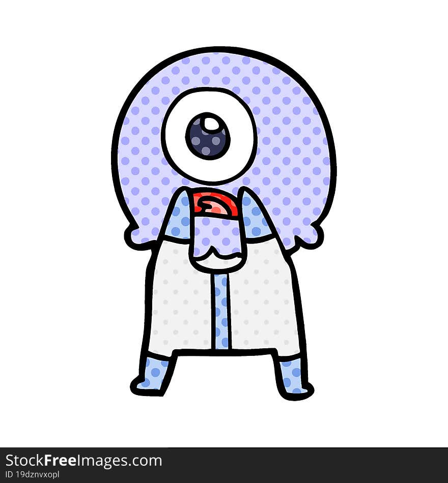 cartoon cyclops alien spaceman. cartoon cyclops alien spaceman