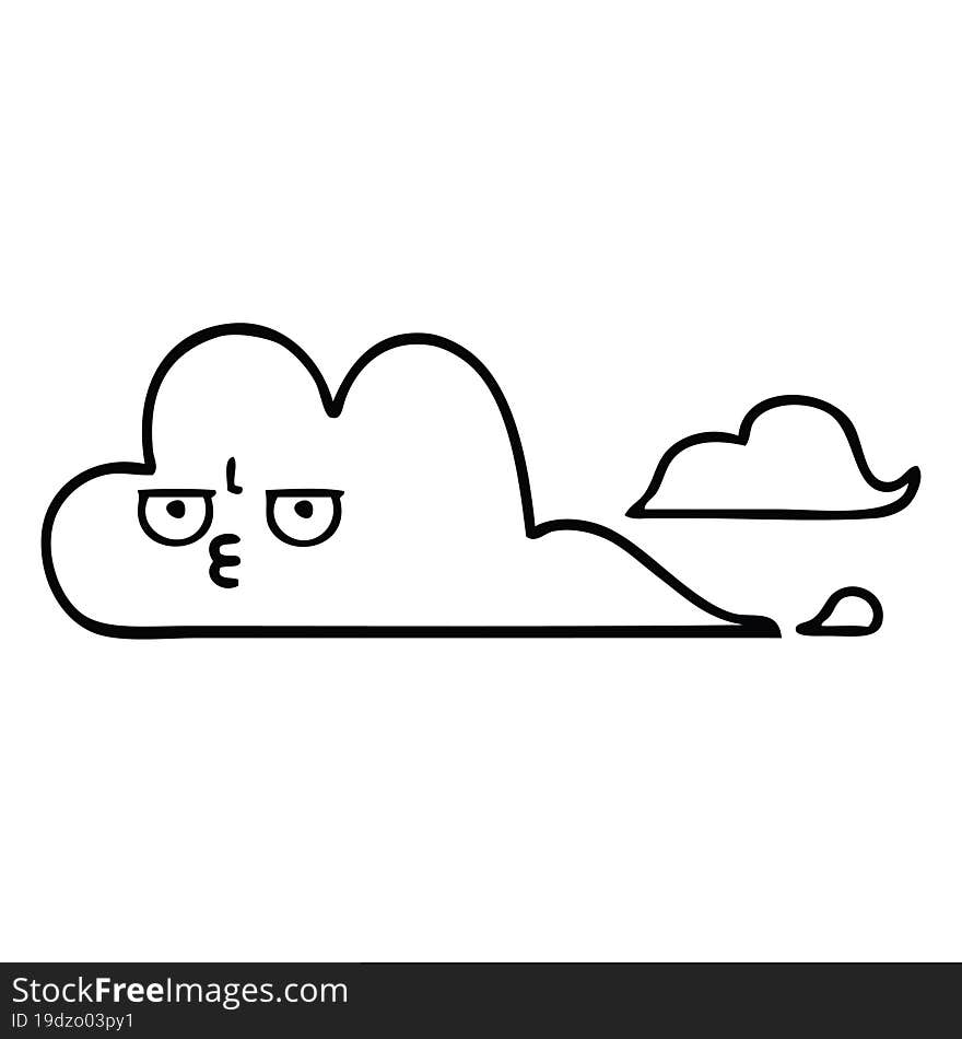 line drawing cartoon white cloud