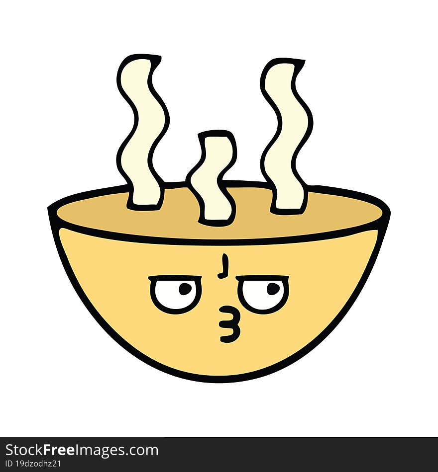 Cute Cartoon Bowl Of Hot Soup