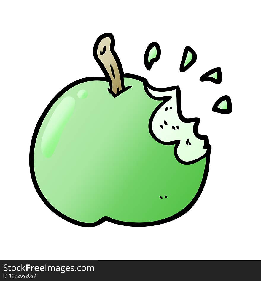 cartoon fresh bitten apple. cartoon fresh bitten apple