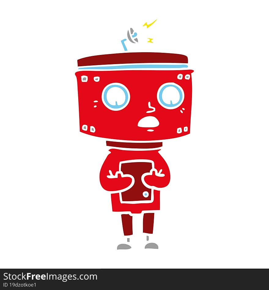 flat color style cartoon robot