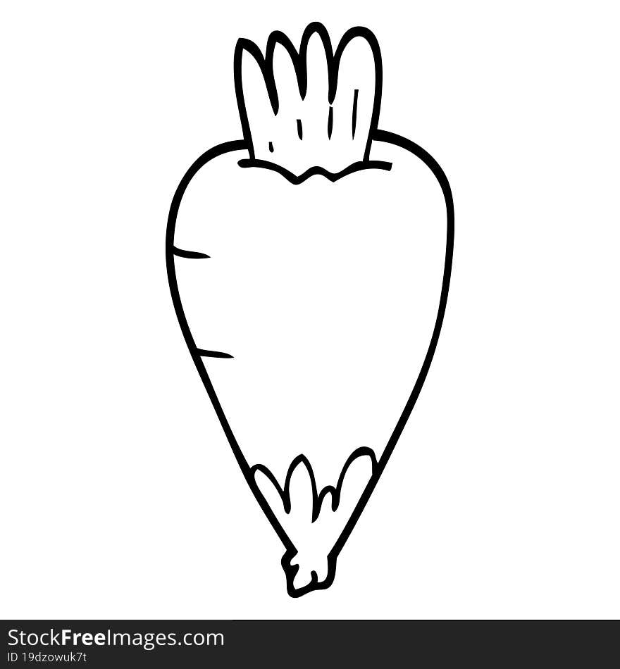 line drawing cartoon root vegetable