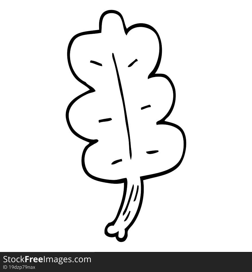 Line Drawing Cartoon Autumnal Leaf