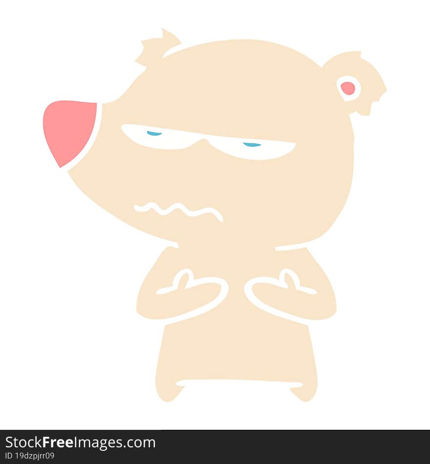 annoyed bear flat color style cartoon