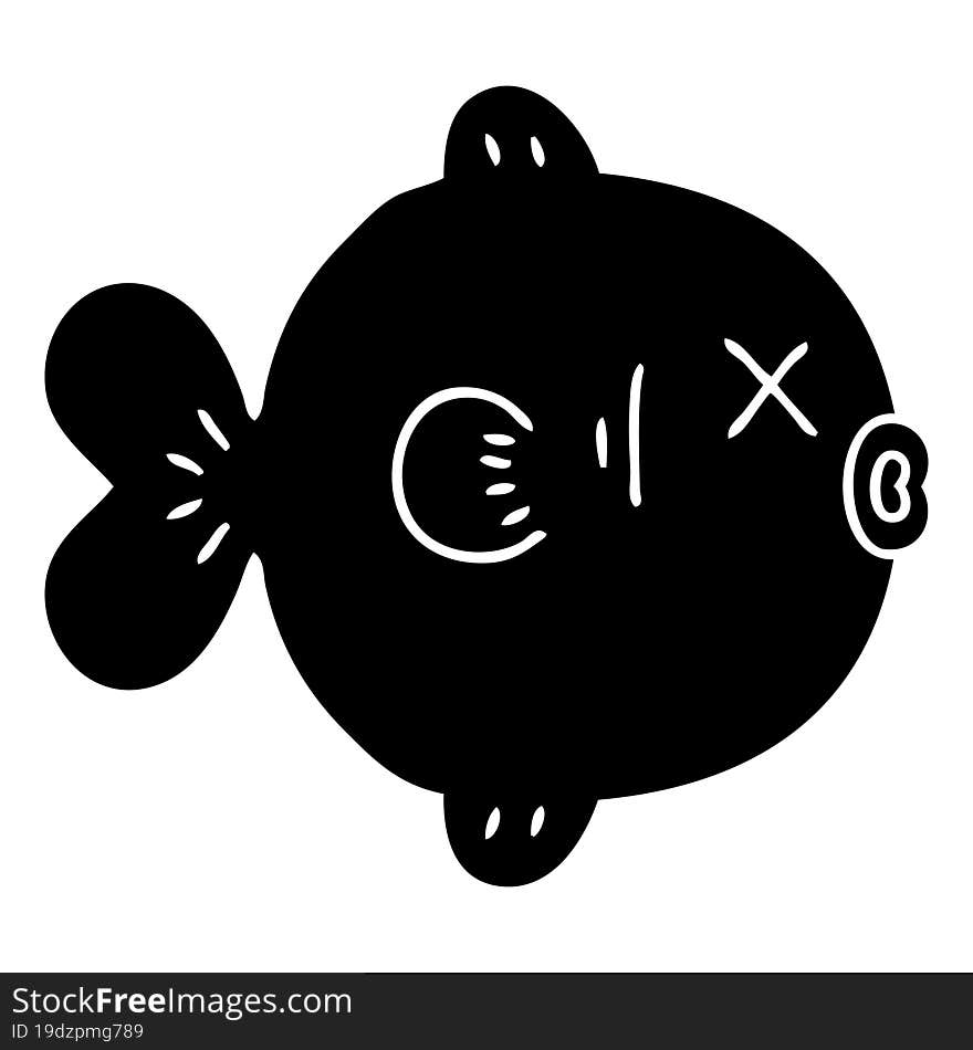 quirky flat symbol fish