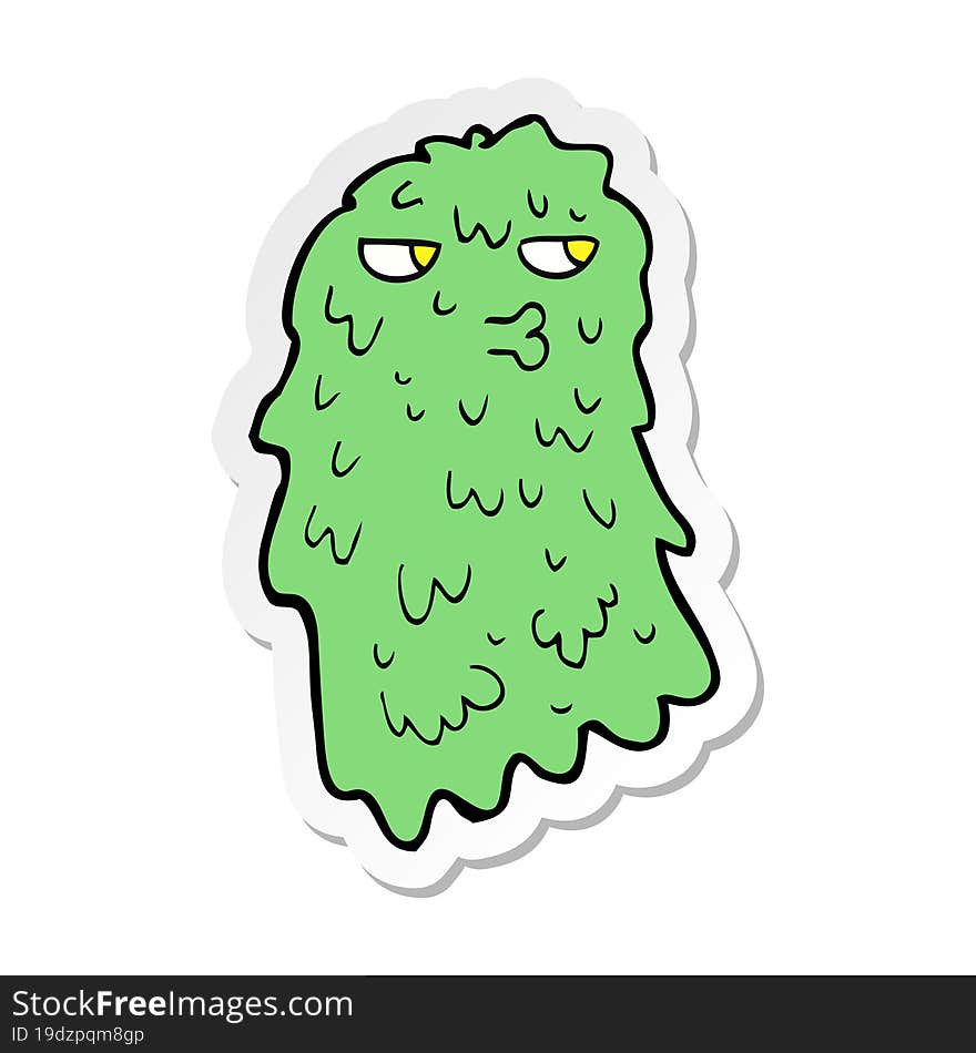 sticker of a cartoon gross ghost