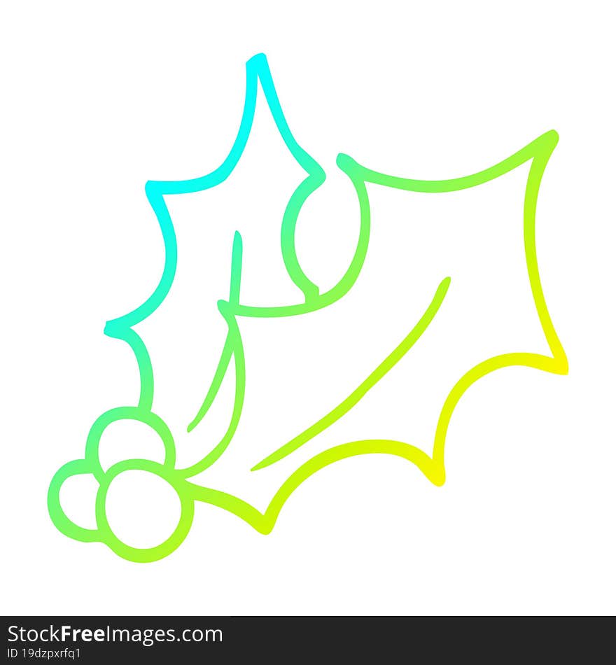 cold gradient line drawing cartoon holly