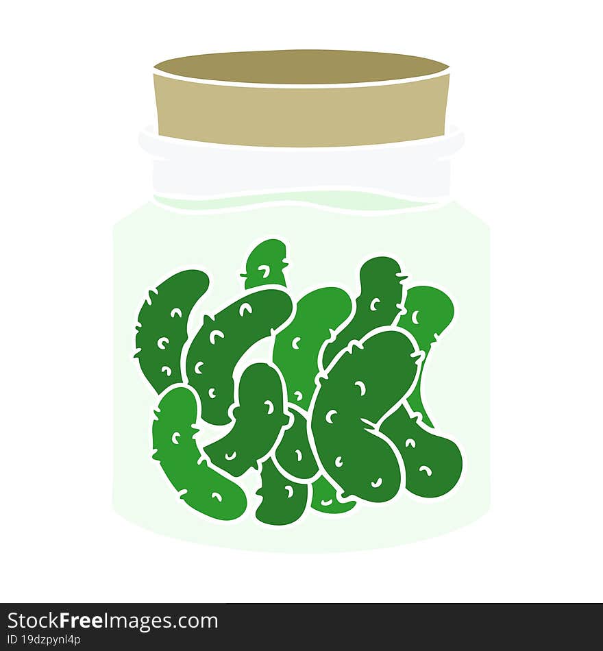 flat color style cartoon pickled gherkins