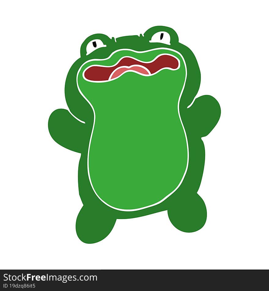 funny cartoon doodle frog