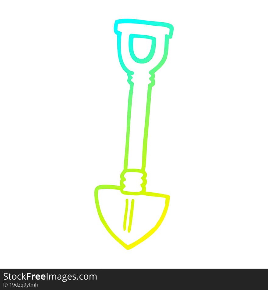 cold gradient line drawing cartoon shovel