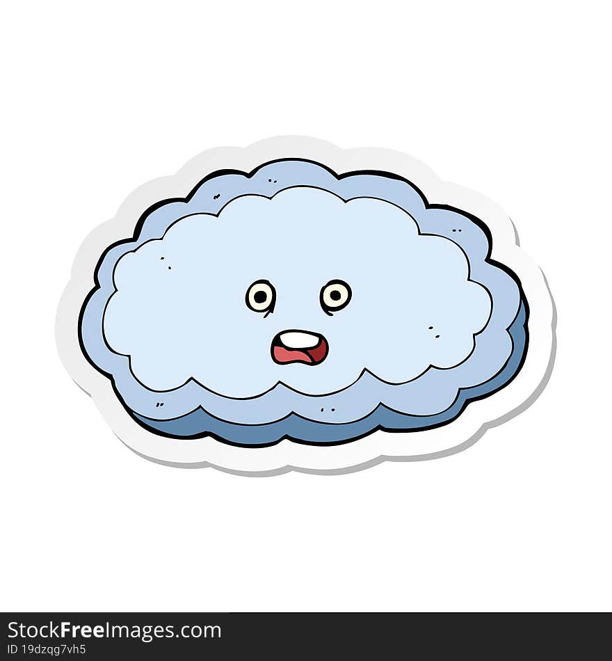 Sticker Of A Cartoon Decorative Cloud