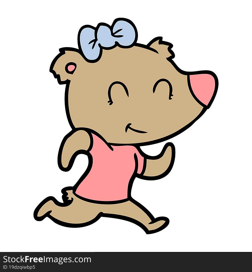 female bear jogging. female bear jogging