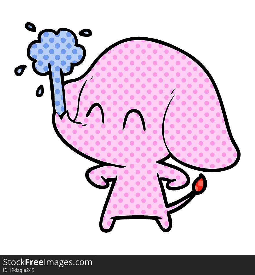 cute cartoon elephant spouting water. cute cartoon elephant spouting water