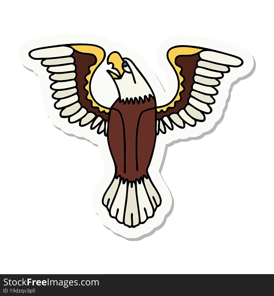 tattoo style sticker of an american eagle