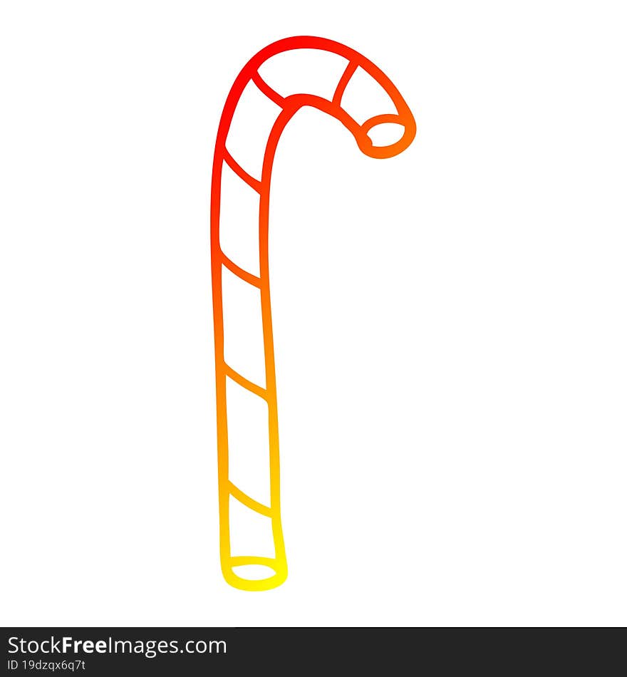 Warm Gradient Line Drawing Cartoon Candy Cane