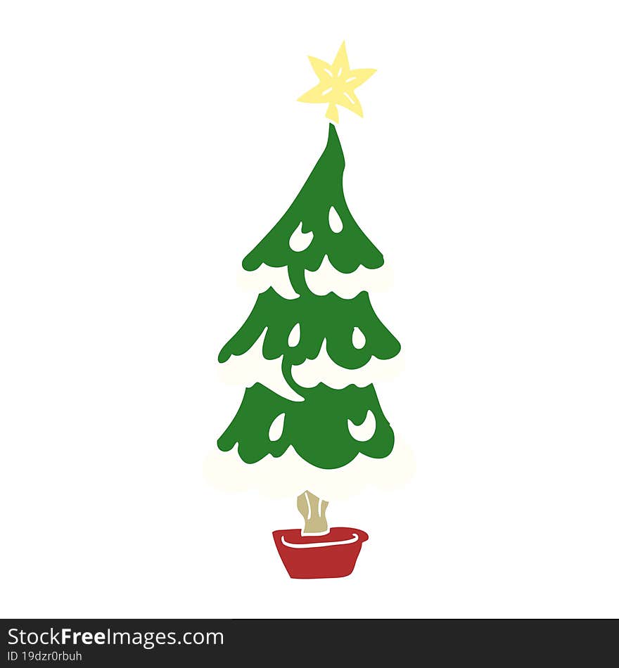 cartoon doodle christmas tree