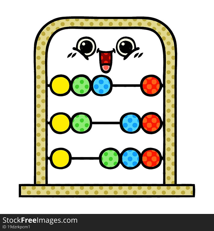 comic book style cartoon abacus