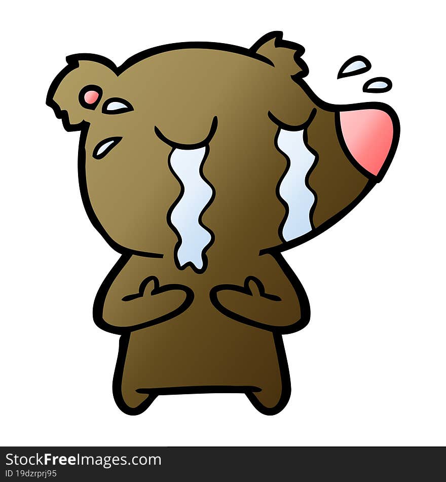 cartoon crying bear. cartoon crying bear