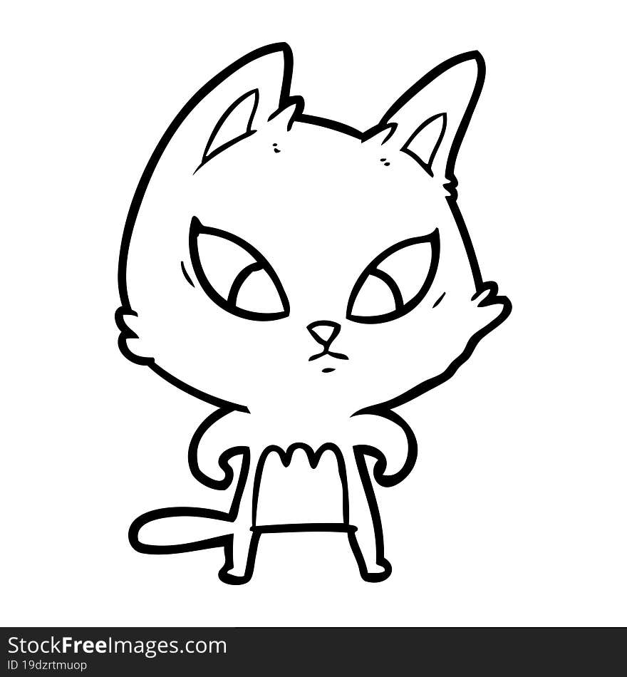 confused cartoon cat. confused cartoon cat