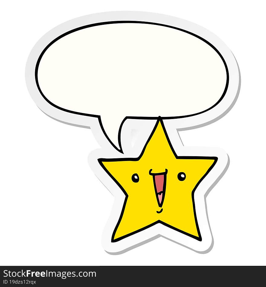 cartoon star and speech bubble sticker