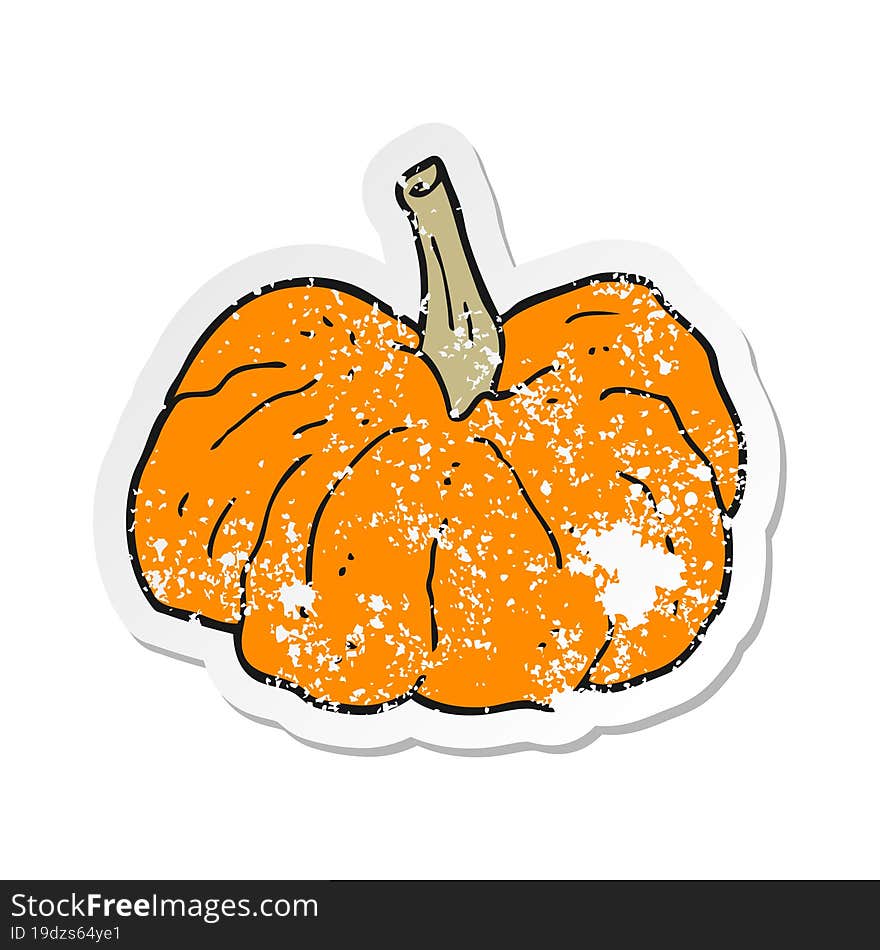 distressed sticker of a cartoon squash