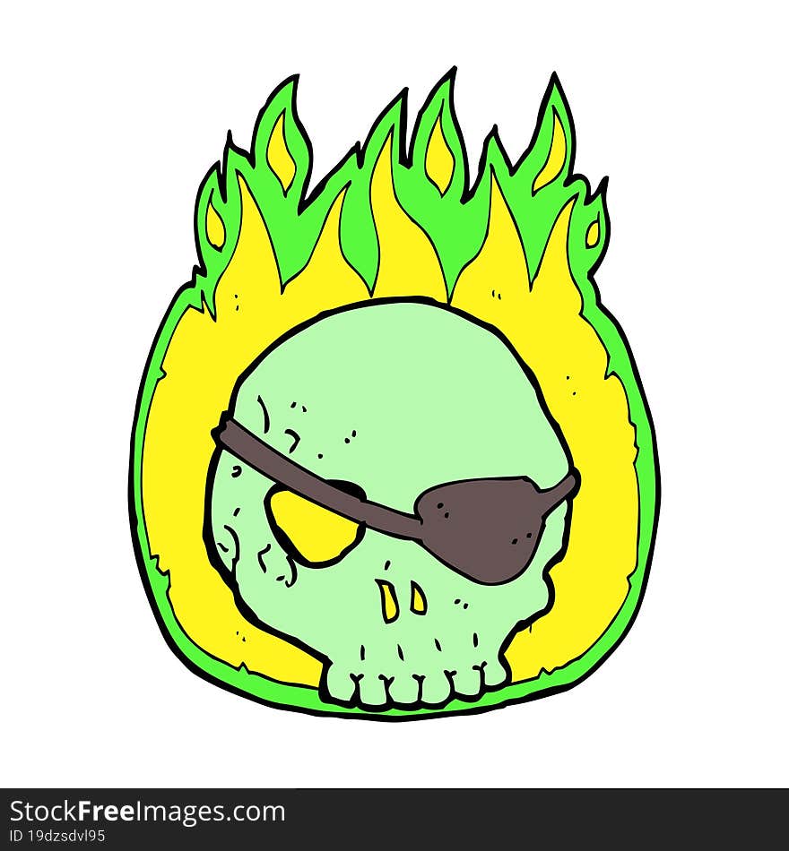 cartoon skull with eye patch