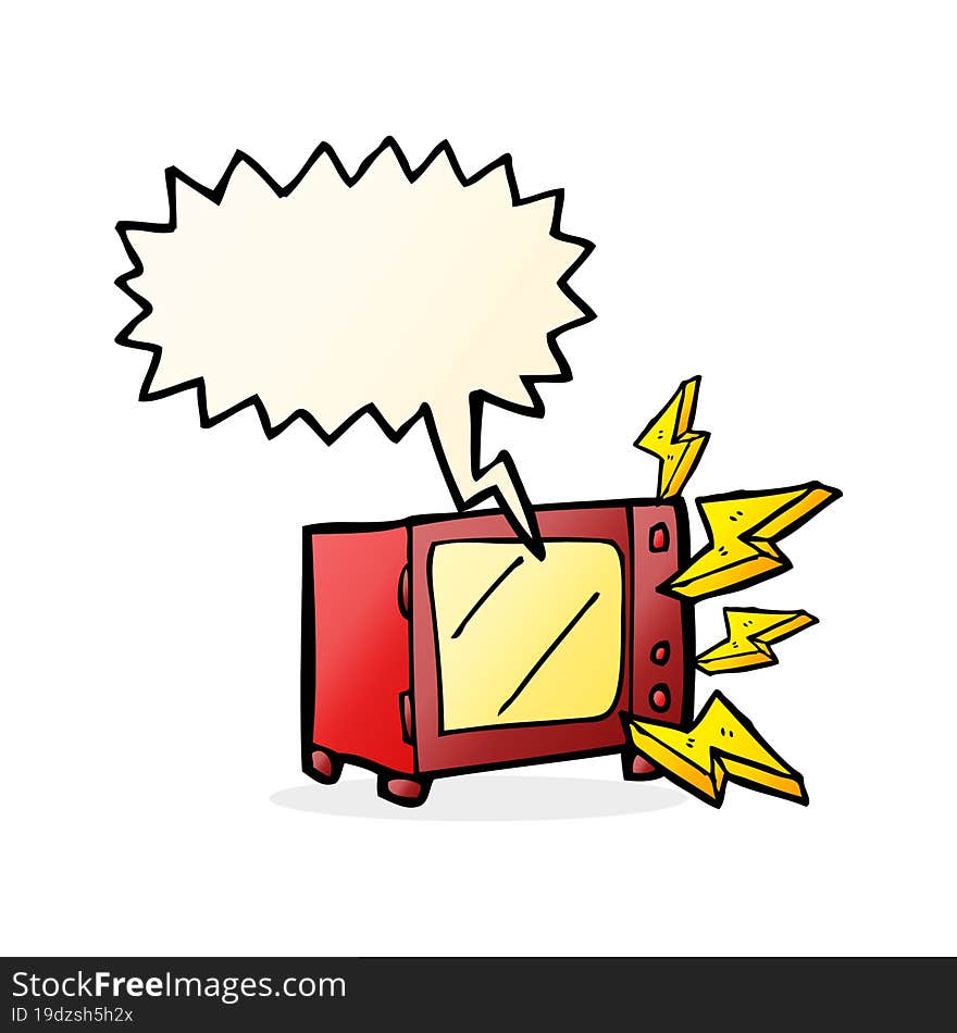 cartoon microwave with speech bubble