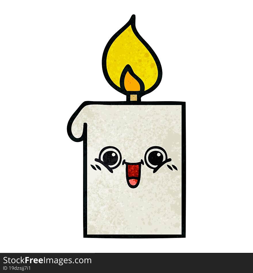 retro grunge texture cartoon lit candle