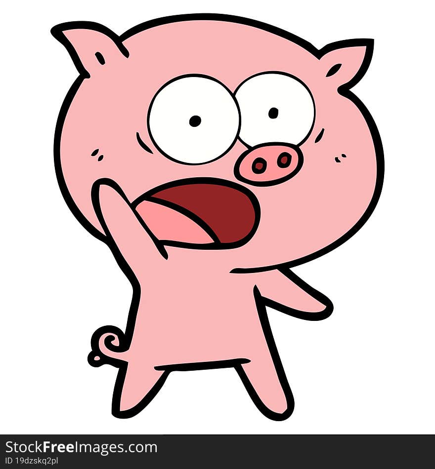 cartoon pig shouting. cartoon pig shouting