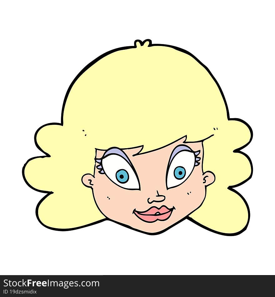 cartoon happy female face