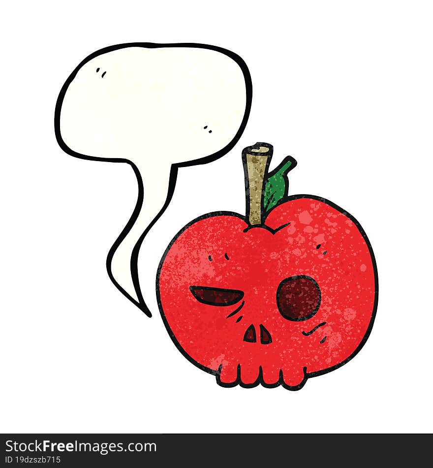 speech bubble textured cartoon poison apple