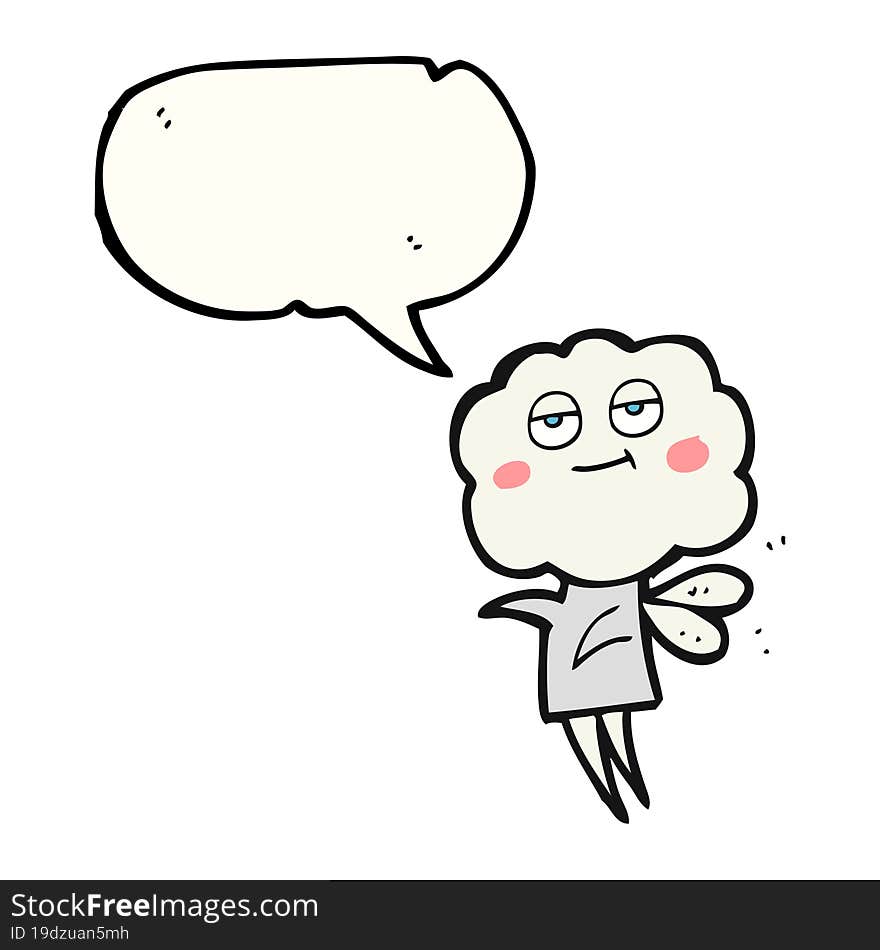 speech bubble cartoon cute cloud head imp