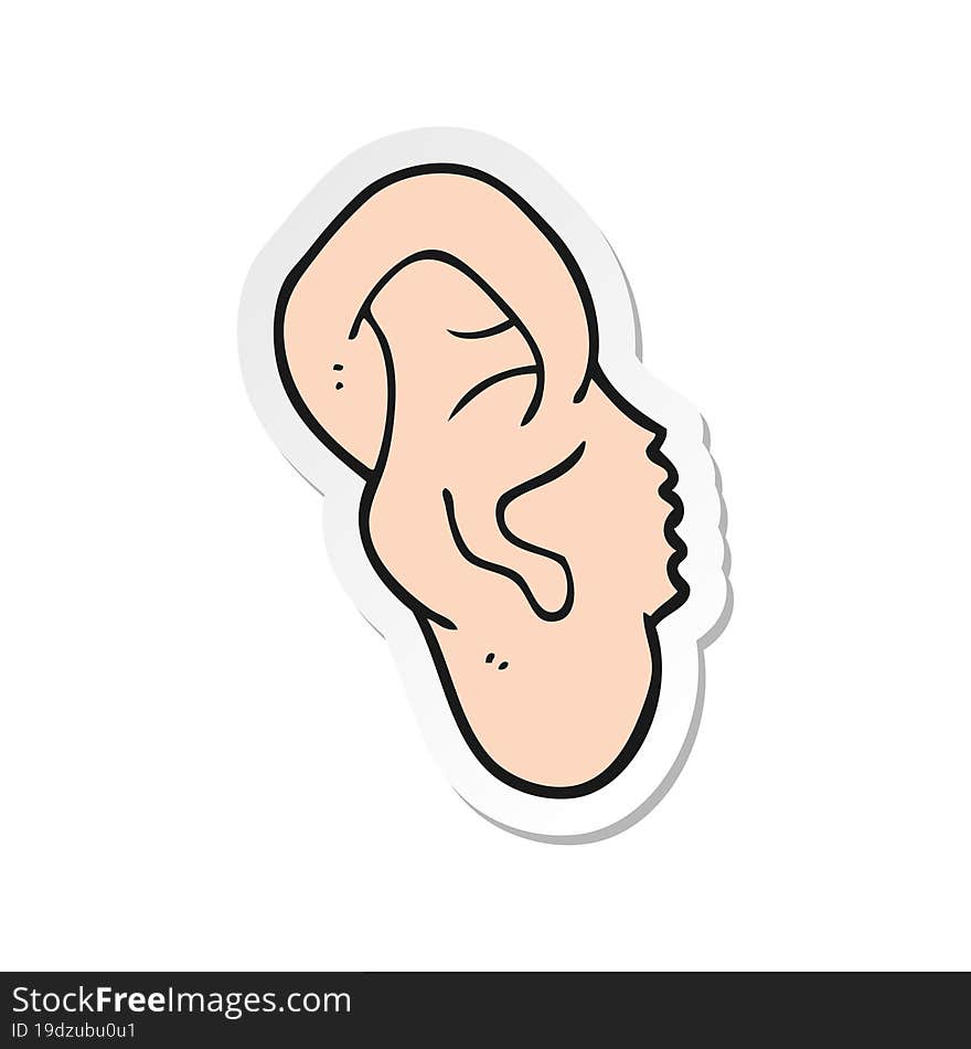 sticker of a cartoon ear