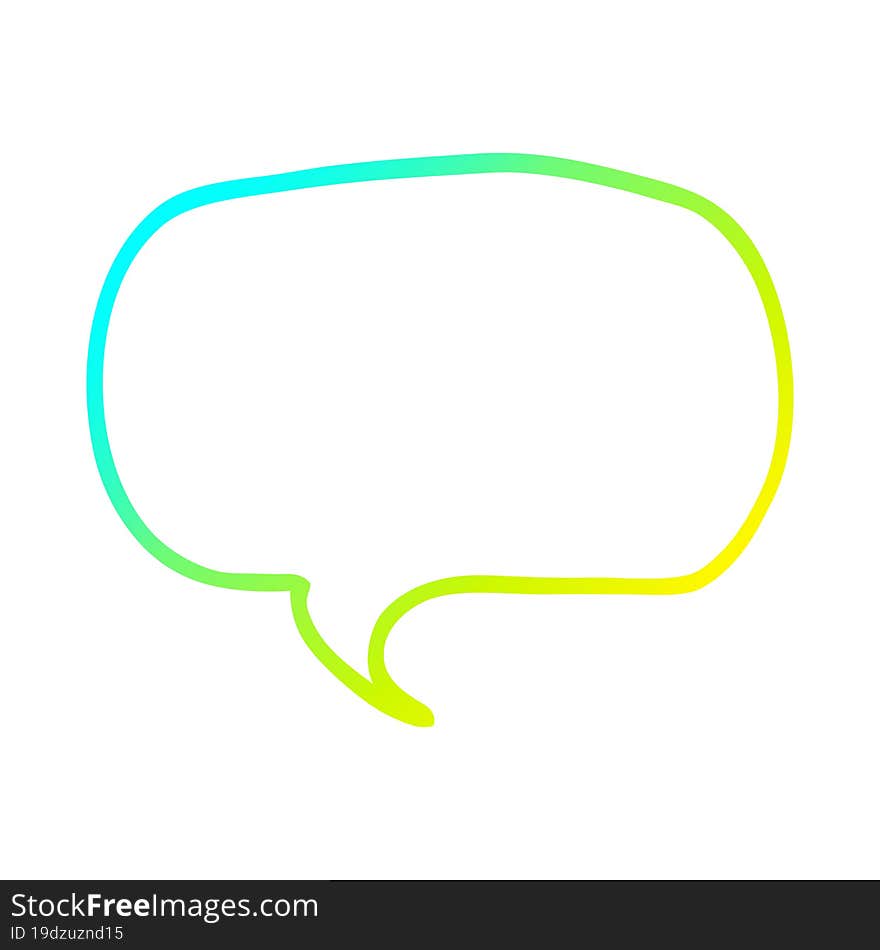 cold gradient line drawing cartoon speech bubble