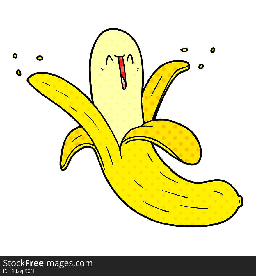 cartoon crazy happy banana. cartoon crazy happy banana