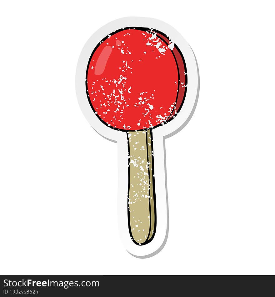 distressed sticker of a cartoon lollipop