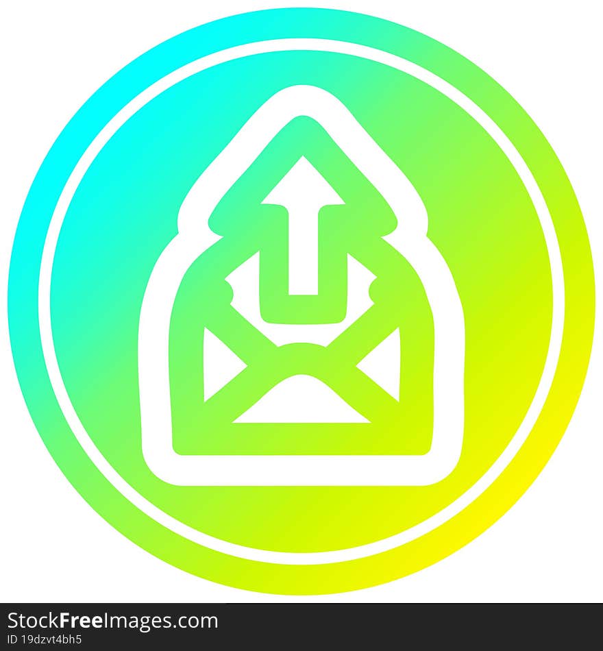 send email circular icon with cool gradient finish. send email circular icon with cool gradient finish