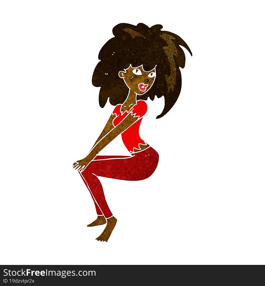 cartoon woman with big hair