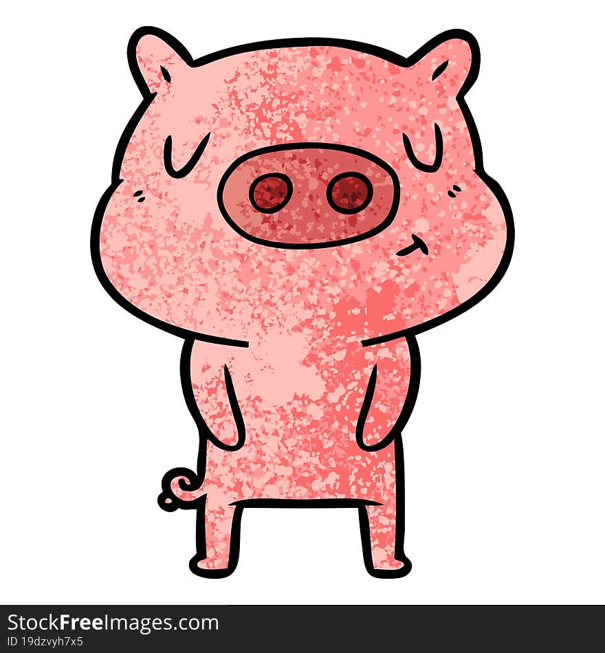 cartoon content pig. cartoon content pig