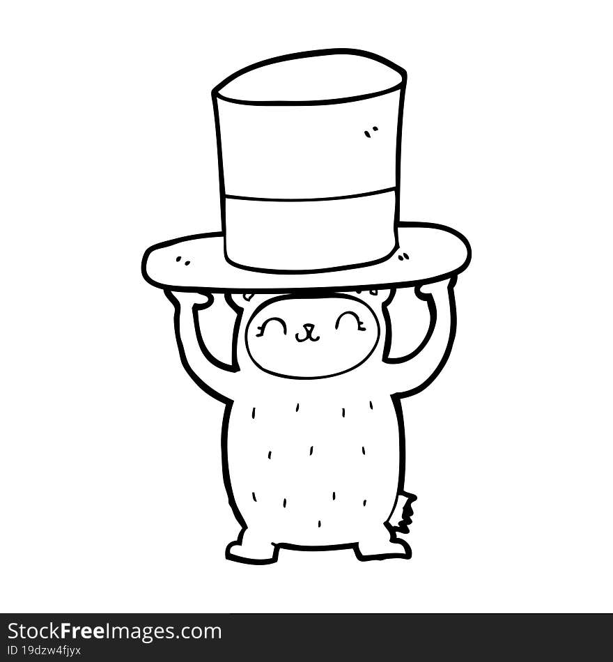 cartoon bear with giant hat