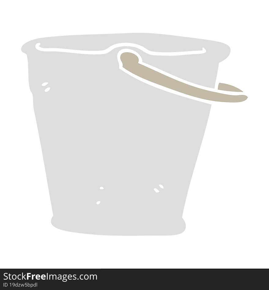 flat color illustration of a cartoon bucket