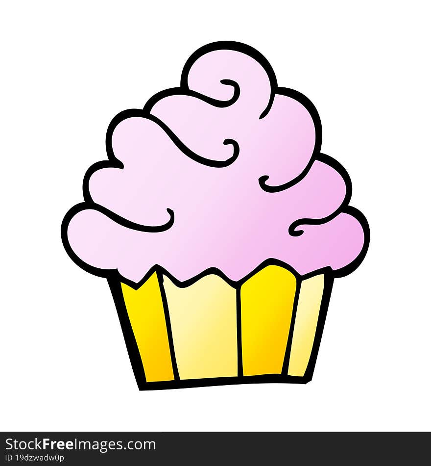 vector gradient illustration cartoon cupcake