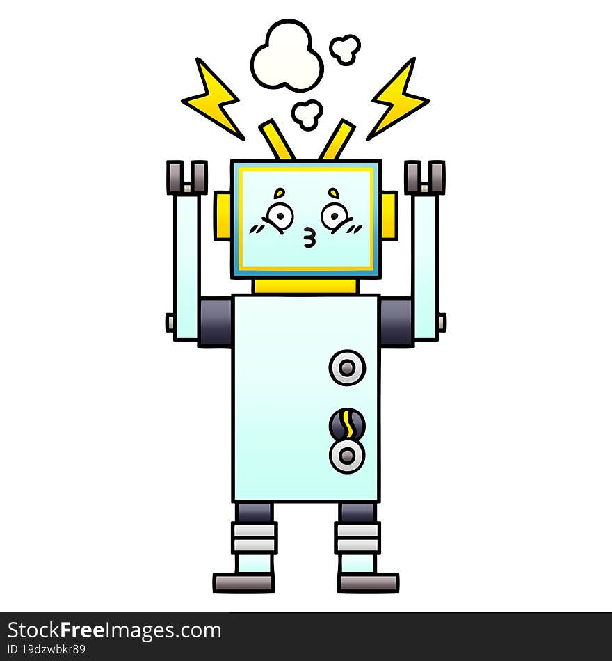 Gradient Shaded Cartoon Robot