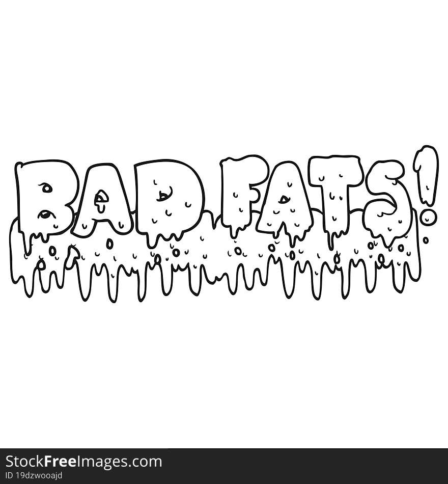 black and white cartoon bad fats