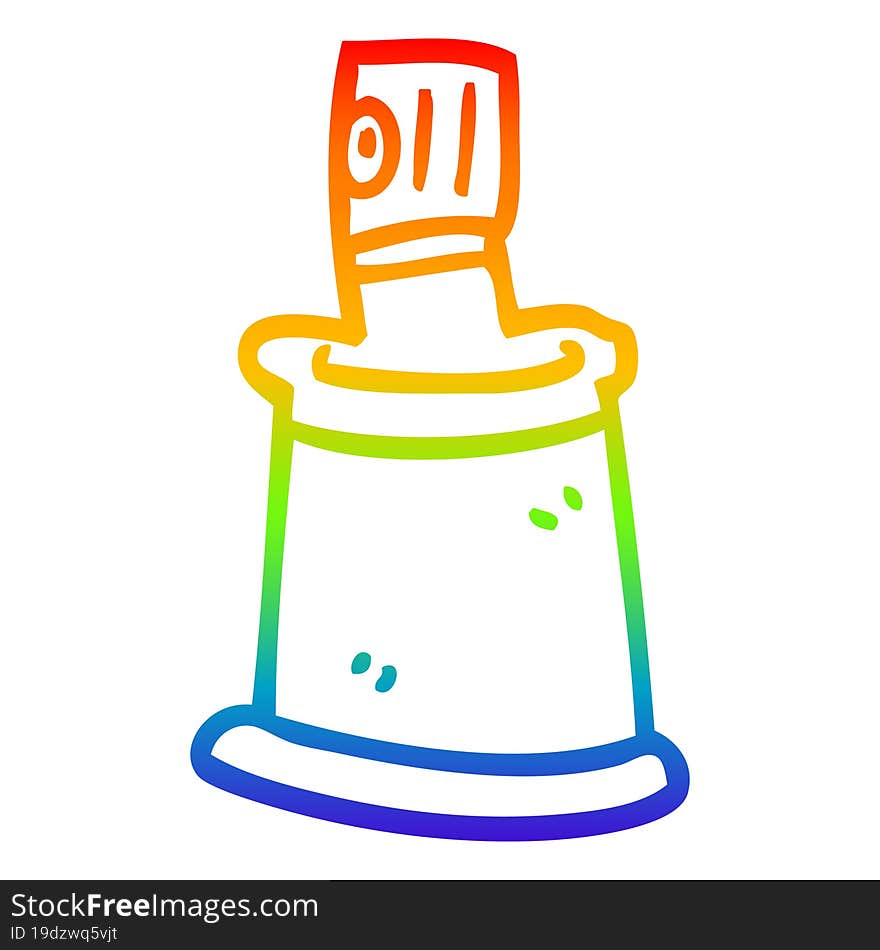 rainbow gradient line drawing cartoon aersol can