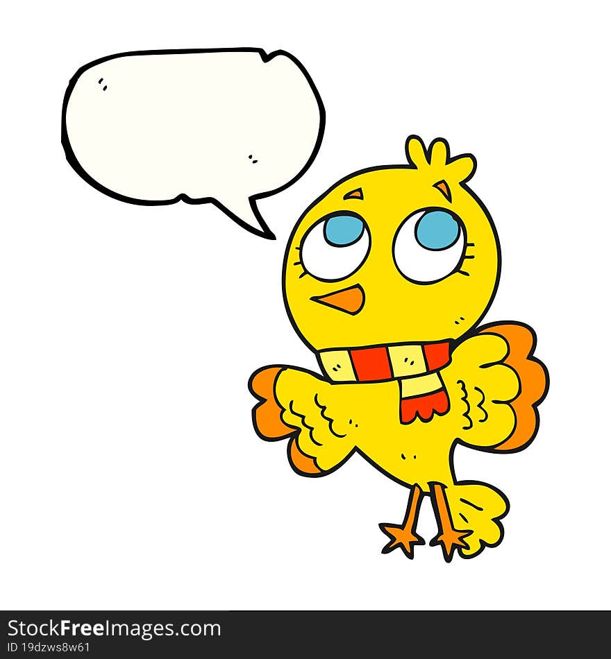 cute speech bubble cartoon bird