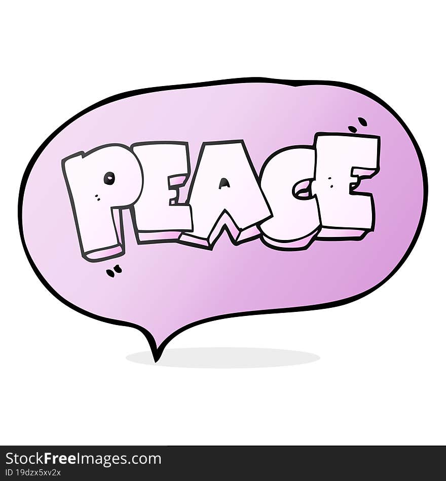 speech bubble cartoon word peace