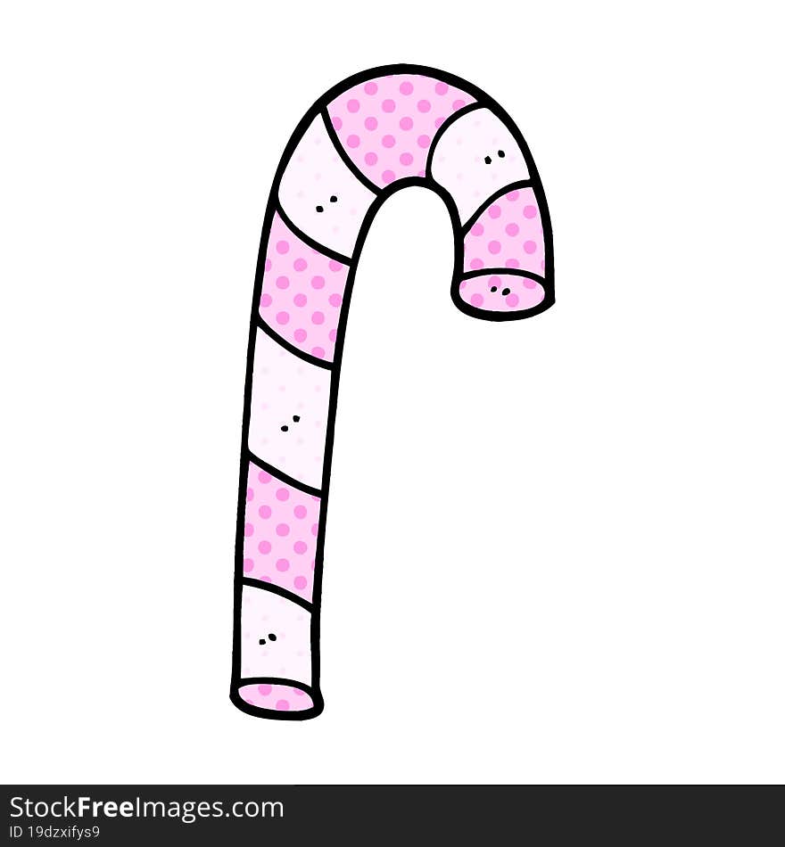 Cartoon Doodle Pink Candy Cane