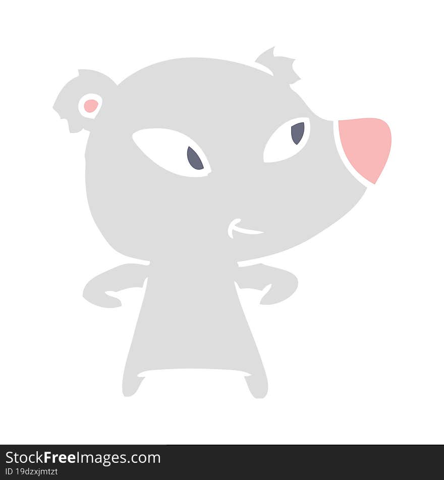 cute flat color style cartoon bear