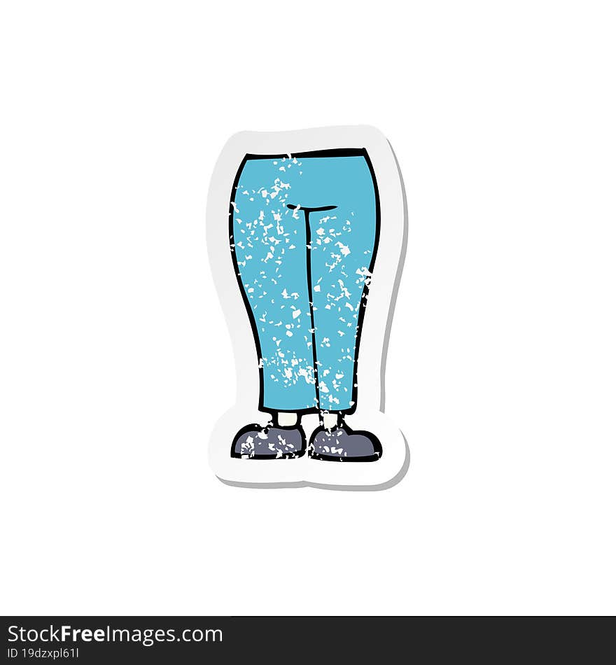 retro distressed sticker of a cartoon legs